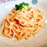 簡単！茹でて和えるだけ、明太子クリームパスタ